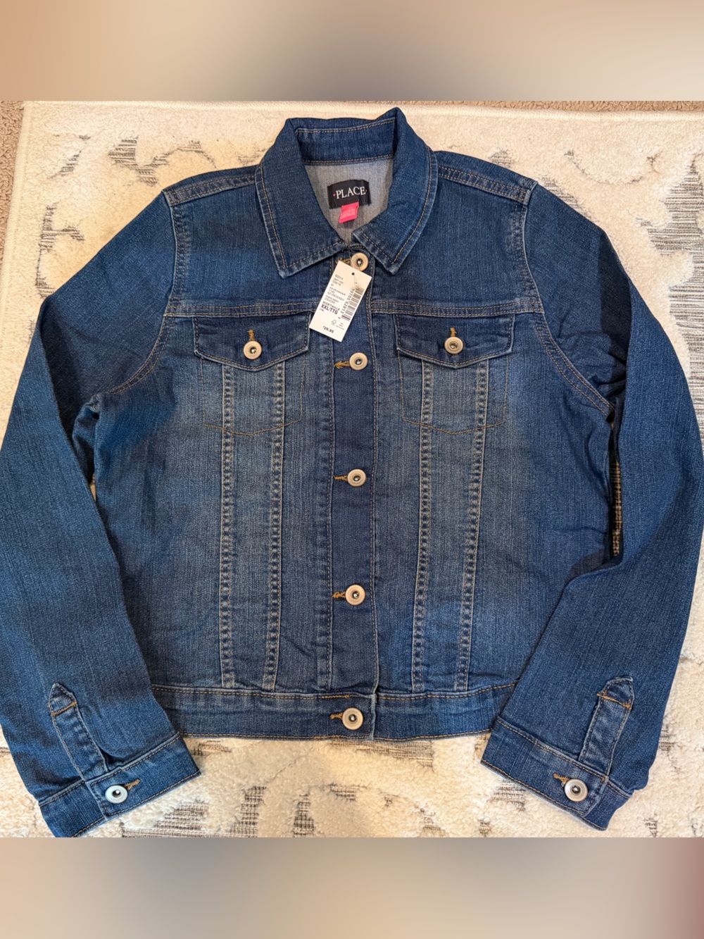 NWT new The Children's Place Dark Blue Denim Jacket girls size 16